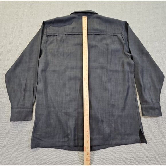 Steve Harvey Shirt Men's Large Gray Button Up Rayon Flip Cuff 2 Pockets EUC - Picture 11 of 15